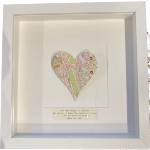 framed square map picture