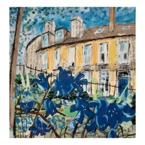 Dean Village (Blue Flowers ) Print