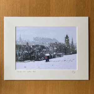 winter on calton hill edinburgh
