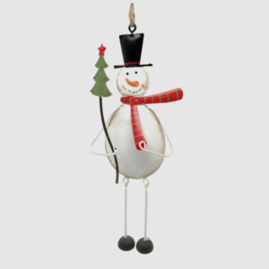 hanging metal snowman