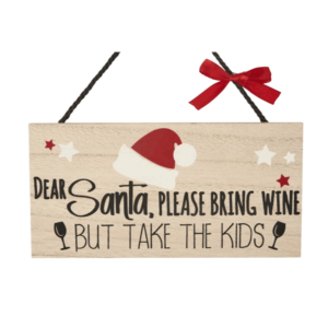 santa wine sign