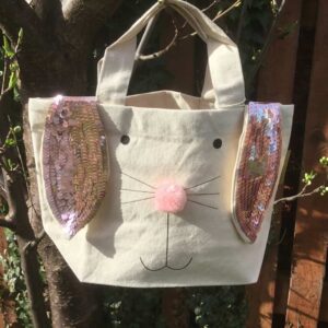 pink easter bunny bag