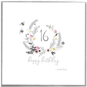 16th With Love Birthday Card