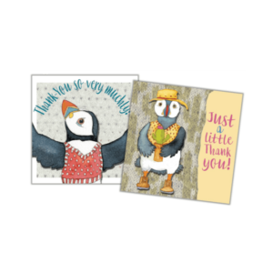 woolly puffin thank you cards