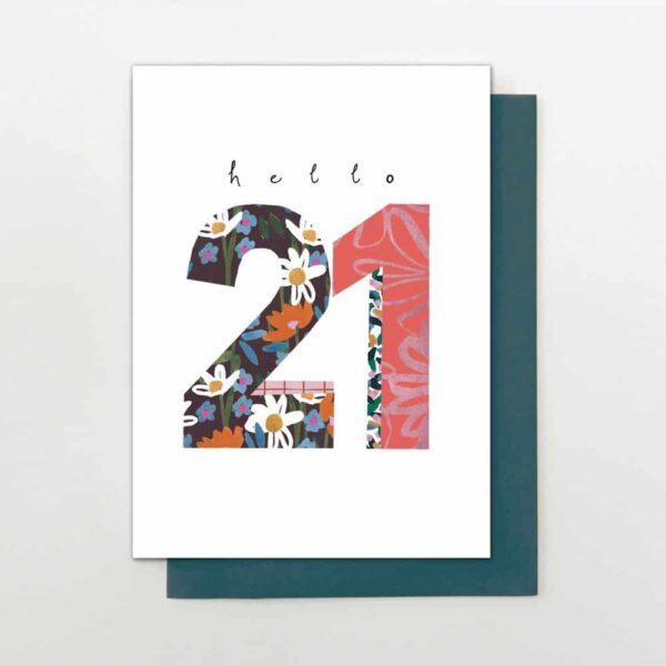 Hello 21 Birthday Card