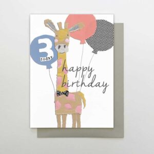 Giraffe 3rd Birthday Card