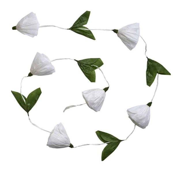 white paper rose garland