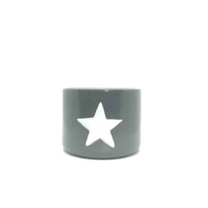 Small Grey Ceramic Pot With White Star