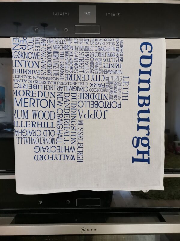 Edinburgh Word Map Tea Towel