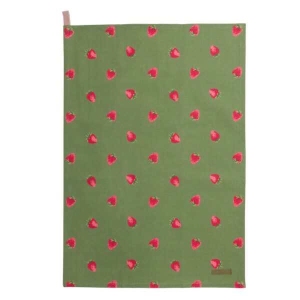 Strawberries Green Tea Towel