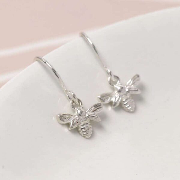 Tiny Bee Sterling Silver Earrings
