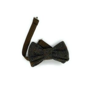 brown tweed bow tie