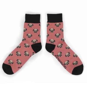 pink pug men's socks