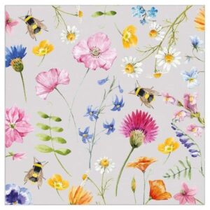 Meadow Flowers And Bee Napkins