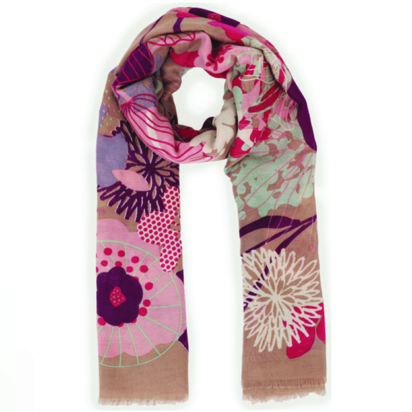 floral print stone scarf