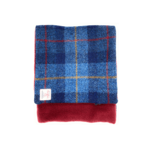blue double sided harris tweed scarf