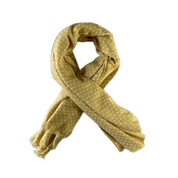 Yellow And White Cross Scarf
