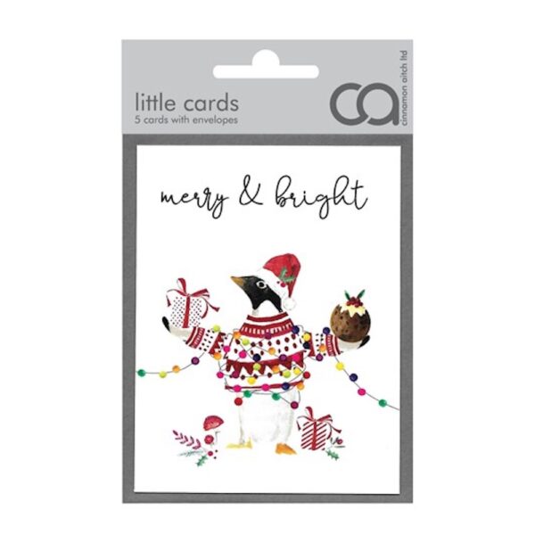 Little Pack Of Merry And Bright Christmas Penguin Cards