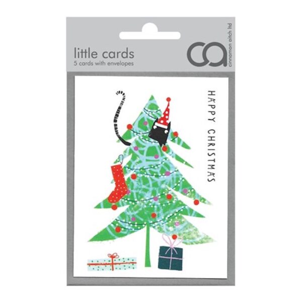 Little Packs Of Christmas Tree and Cat Cards