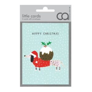 Little Packs Of Sausage Dog with Christmas Pud Cards
