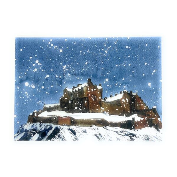 Snow on Edinburgh Castle Card