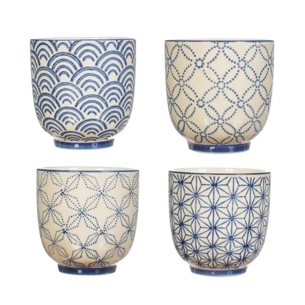 shashiko patterned cups