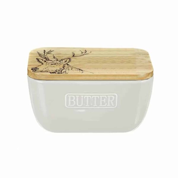stag butter dish