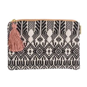 black and white pattern cosmetic bag