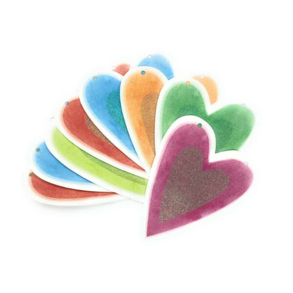 multi coloured hearts garland