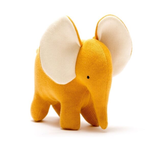 Organic Cotton Mustard Elephant Toy