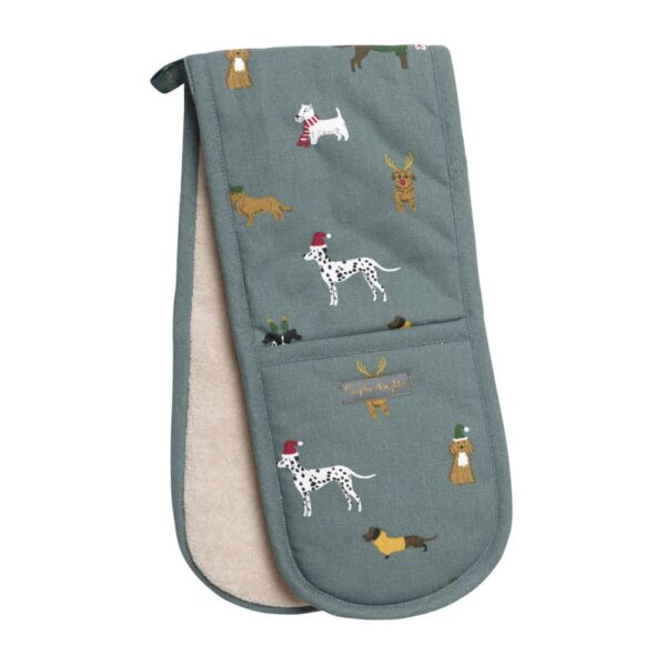 Christmas Dogs Double Oven Gloves