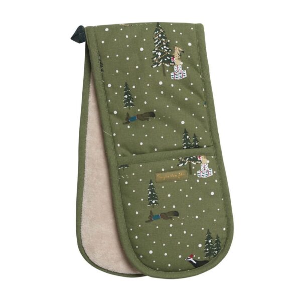 Festive Forest Double Oven Gloves